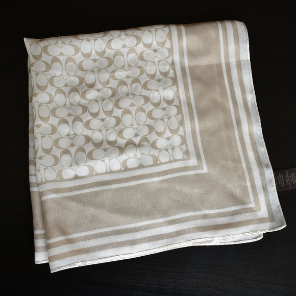 COACH Signature Silk Scarf - Picture 6 of 9